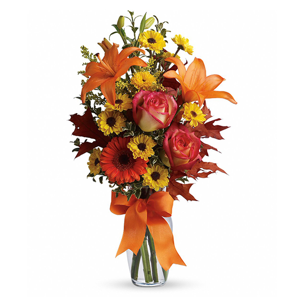 Autumn floral bouquet with orange lilies, tg99_02