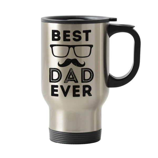 Stainless Steel Travel Mug 16 oz Best Dad Ever 